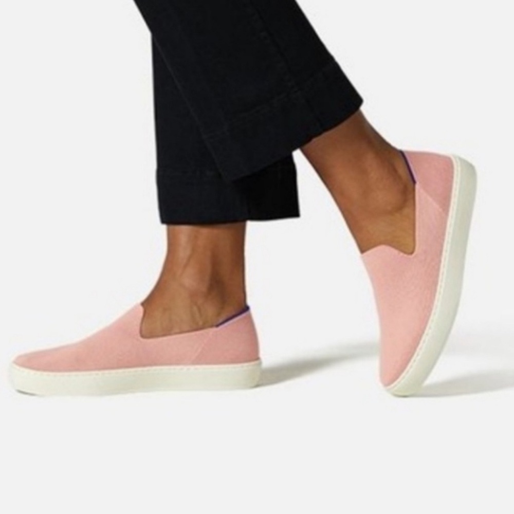 rothy’s RETIRED RARE the sneaker coral pink slip-on shoes limited edition 8